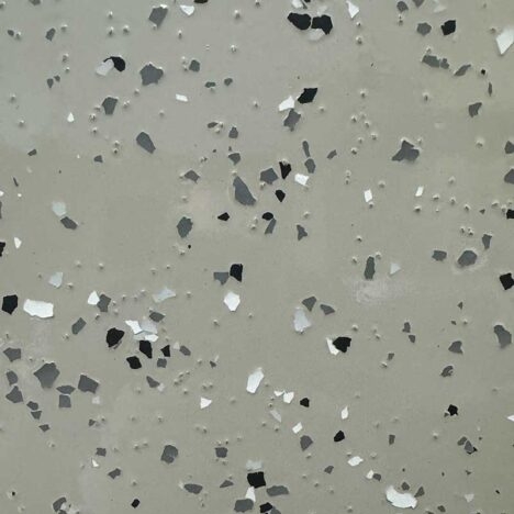 grey floor with black and white flakes - Innovative Garage Flooring partial flake epoxy flooring