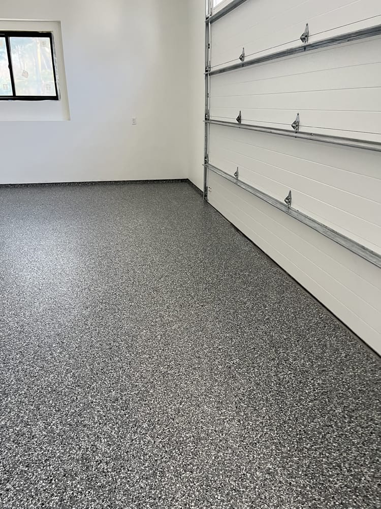 close up of a full flake epoxy floor - Innovative Garage Flooring Andover epoxy flooring