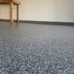 close up of a full flake epoxy floor - Innovative Garage Flooring epoxy flooring