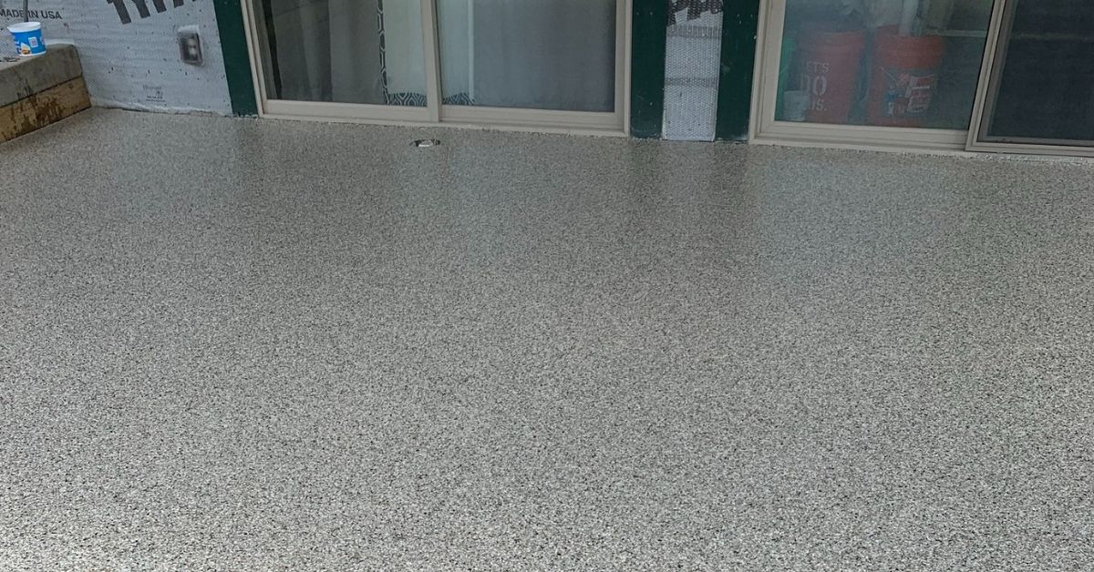 full flake epoxy flooring on a patio - Innovative Garage Flooring epoxy flooring