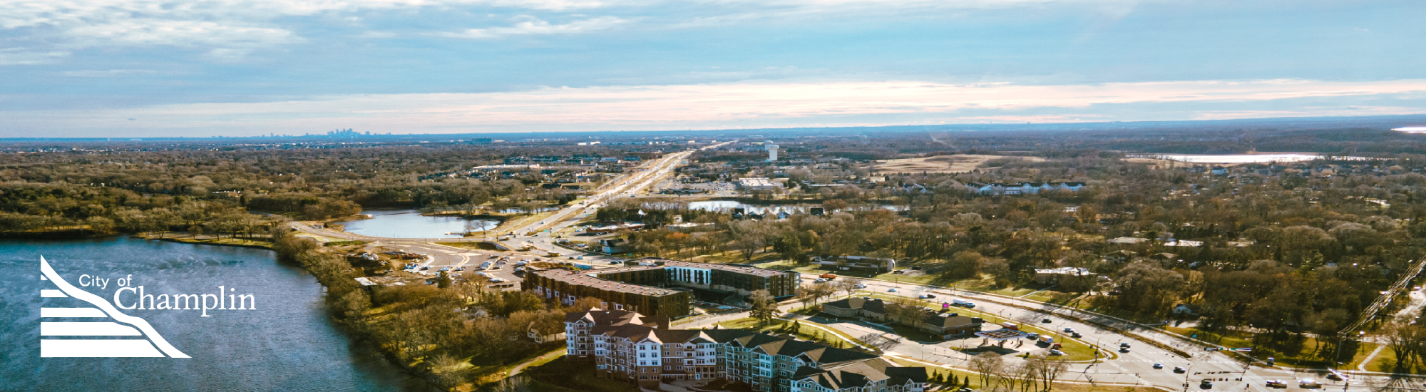 aerial view of the city of Champlin Minnesota - Innovative Garage Flooring Champlin epoxy flooring