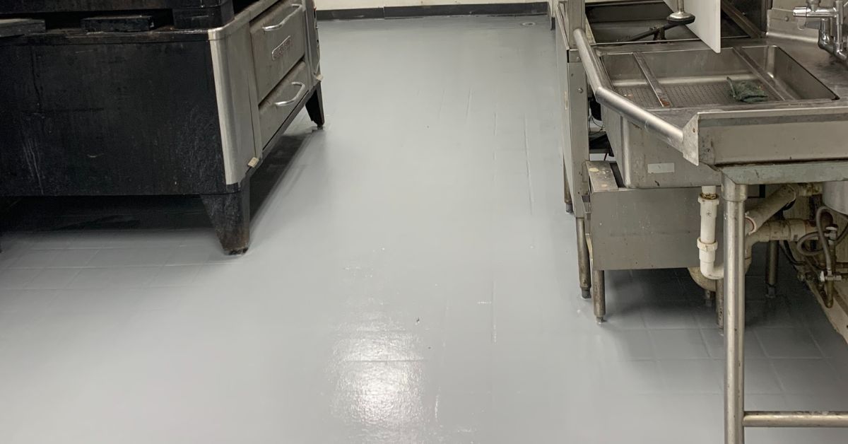 epoxy flooring installed in a commercial kitchen - Innovative Garage Flooring epoxy flooring