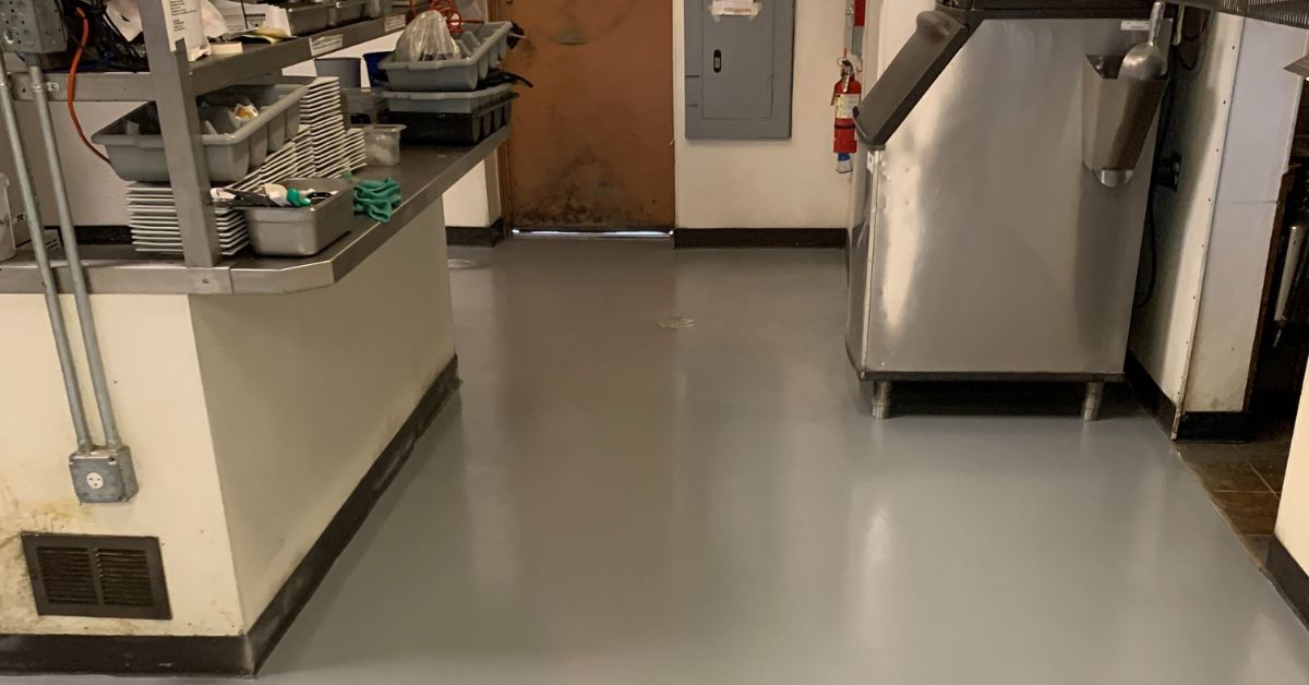 epoxy flooring installed in a commercial kitchen - Innovative Garage Flooring epoxy flooring