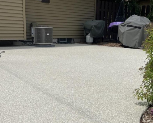 backyard with full flake epoxy patio - Innovative Garage Flooring epoxy flooring