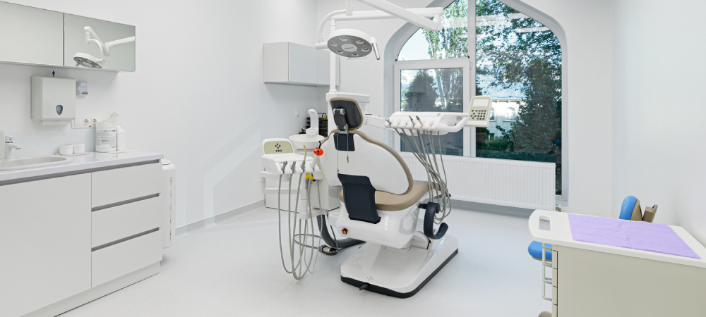 empty dental chair with a window - Innovative Garage Flooring epoxy flooring for healthcare & medical facilities