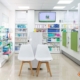 empty pharmacy with shelves of medication - Innovative Garage Flooring epoxy flooring for medical and healthcare facilities