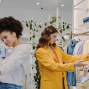 two women shopping in a retail store - Innovative Garage Flooring commercial epoxy flooring