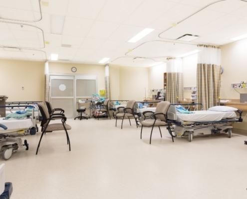 empty hospital beds with chairs - Innovative Garage Flooring epoxy flooring for healthcare and medical-facilities